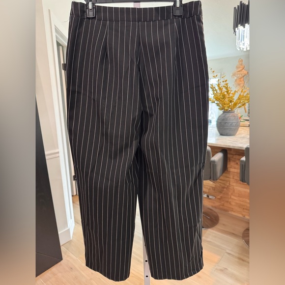 SHEIN PETITE Striped Print Straight Leg Pants - Picture 6 of 12
